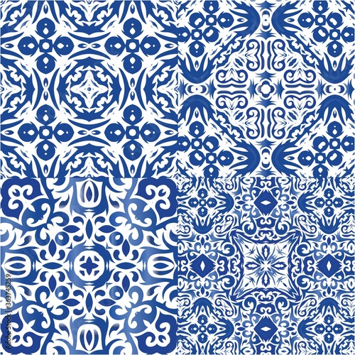 Decorative color ceramic azulejo tiles.