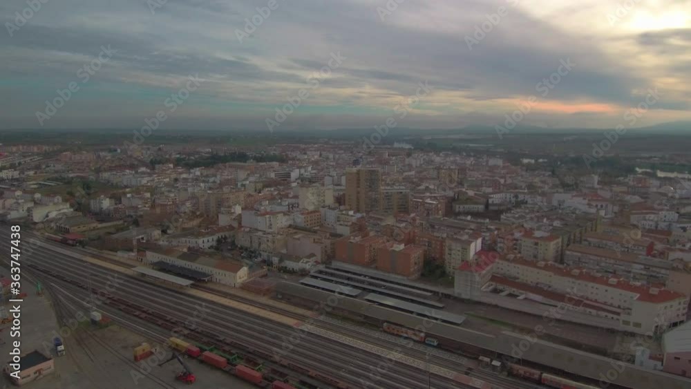 Aerial view in Merida, historical city of Extremadura in Spain. Aerial Footage Aerial view in Merida, historical city of Extremadura in Spain. Aerial Footage