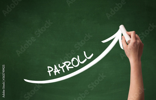 Wallpaper Mural Hand drawing PAYROLL inscription with white chalk on blackboard, business concept Torontodigital.ca