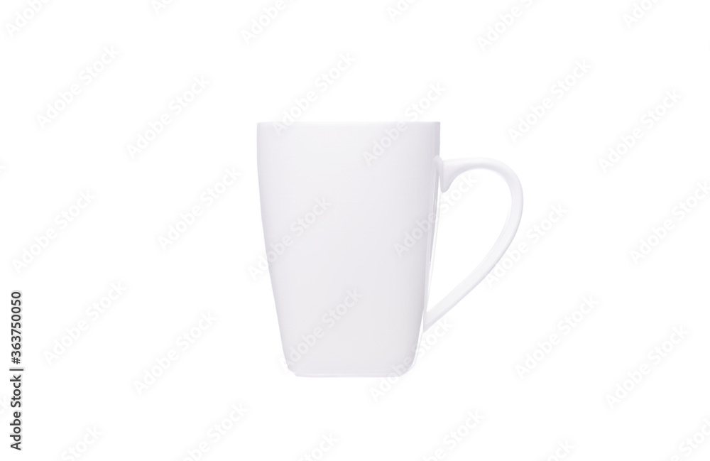 White ceramic mugs on a white background White ceramic mugs on a white background