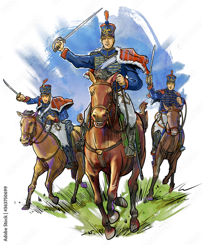 Naklejka premium ナポレオン時代の騎馬軍団