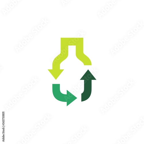 bottle recycle logo vector icon illustration
