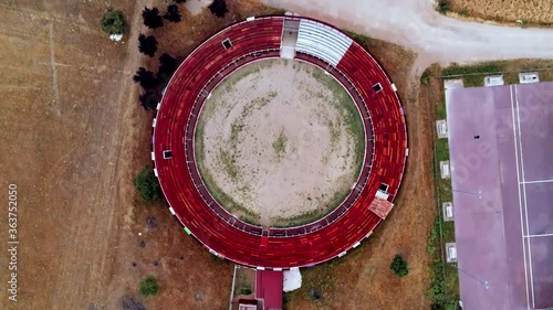 Bullring in Santo Domingo de la Calzada. La Rioja,Spain. Aerial Shoot
