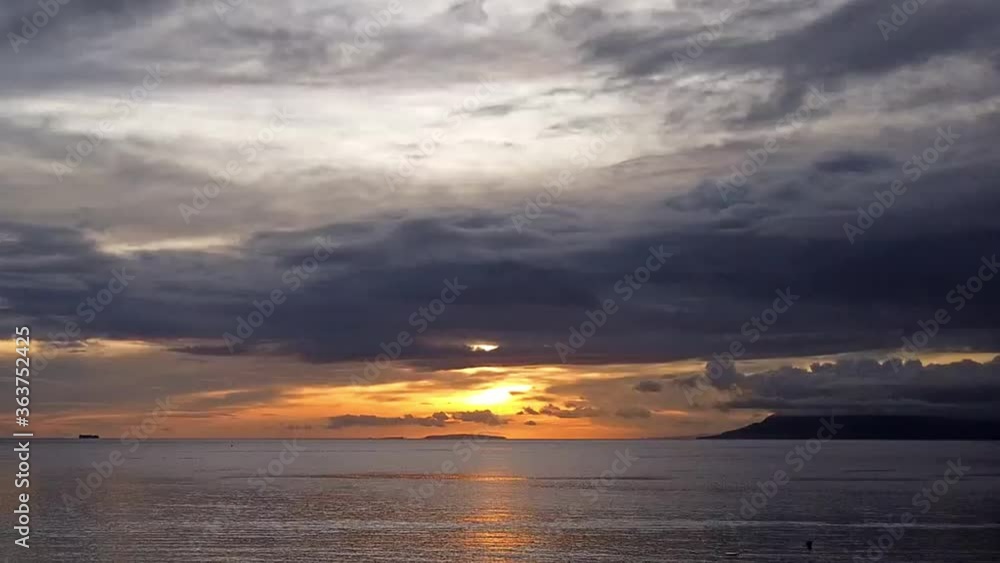 Glorious Sunset Scenery Over The Surigao Strait In The Philippines - timelapse Glorious Sunset Scenery Over The Surigao Strait In The Philippines - timelapse