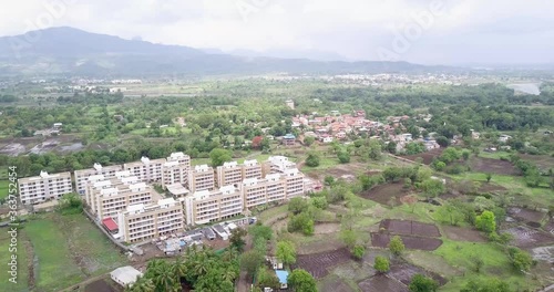 Aerial view of rural area in Neral, Maharashtra photo