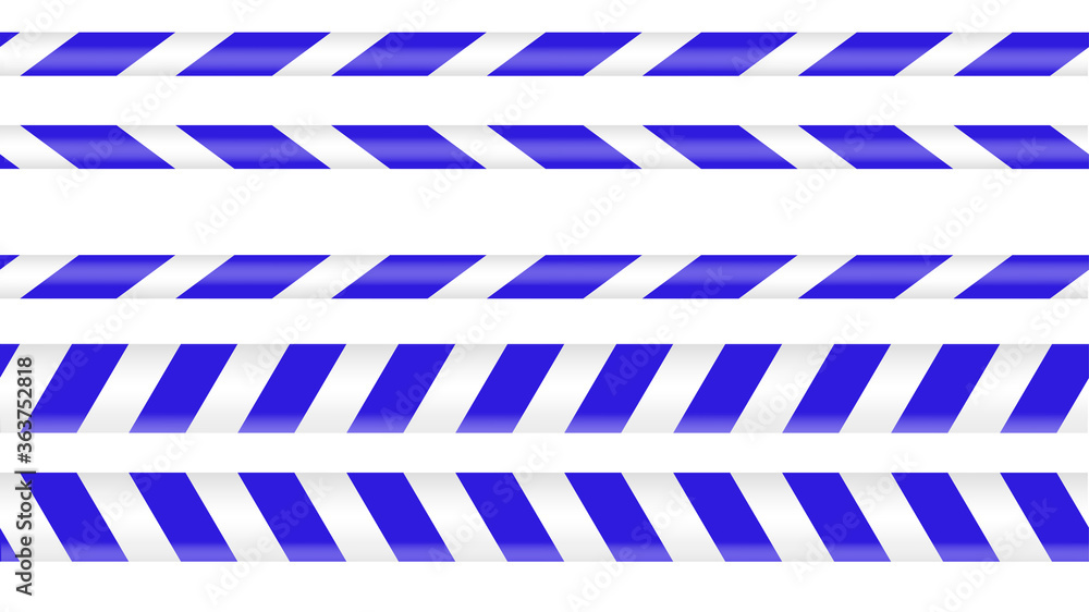 Blue police tape, crime danger line. Caution police lines isolated