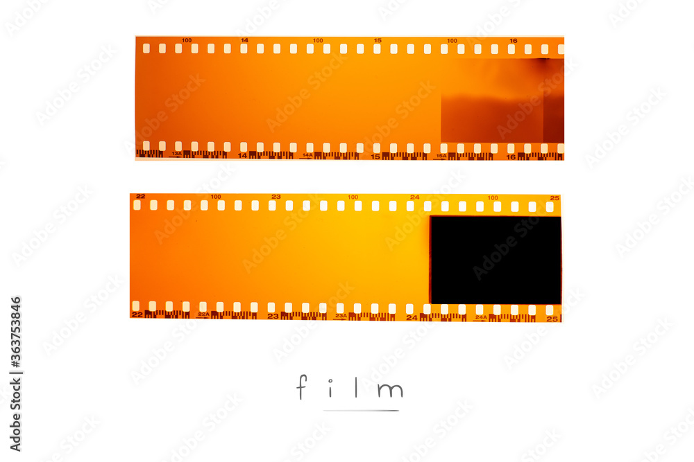(35 mm.)Vintage film frame.With white space.film camera.