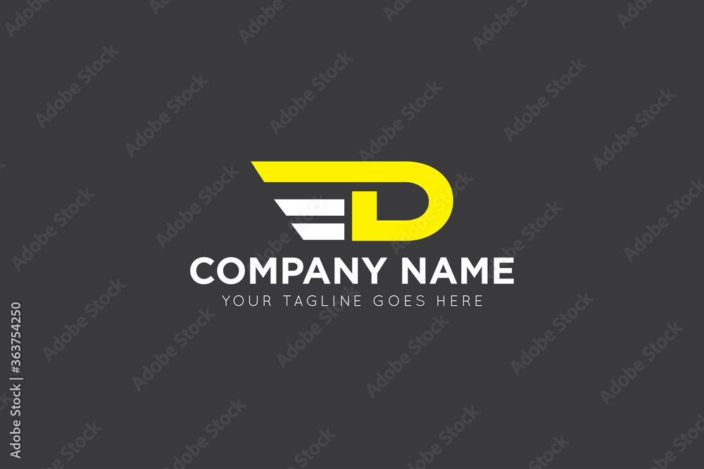 initial letter d wing speed logo, icon, symbol vector illustration design template