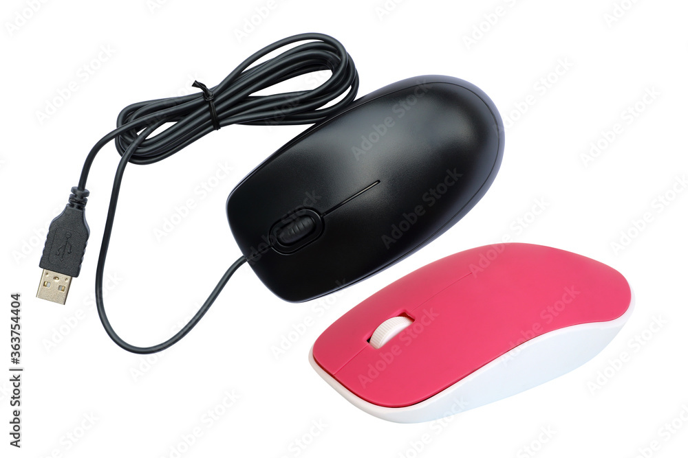 two computer mouse isolated on white background two computer mouse isolated on white background