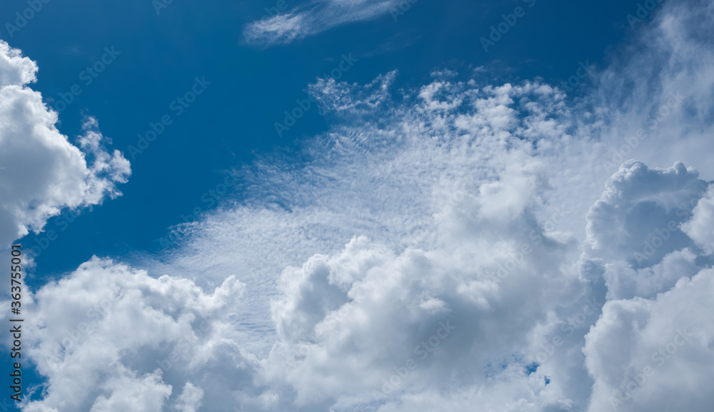 Fototapeta premium blue sky with clouds background, summer time, beautiful sky 