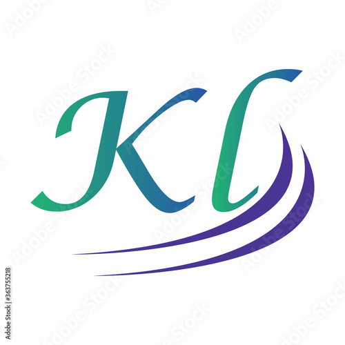letter kl icon colorful vector illustration design
