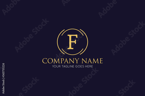 initial letter f luxury logo, icon, symbol vector illustration design template