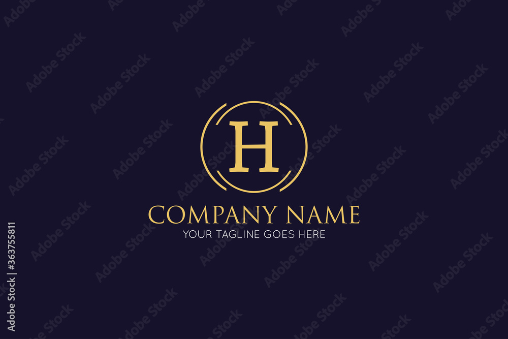 initial letter h luxury logo, icon, symbol vector illustration design template