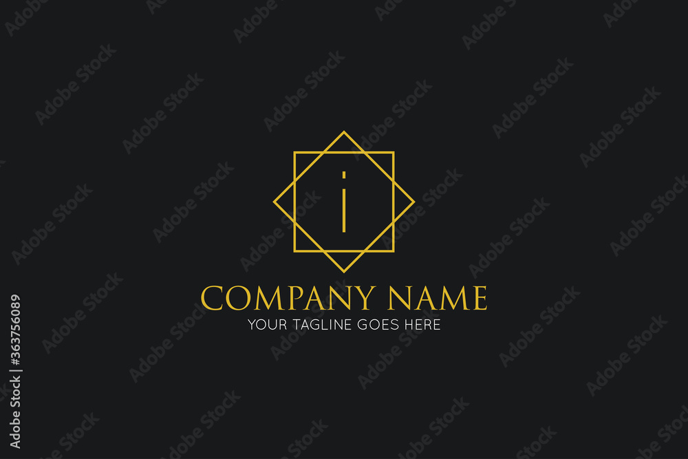 Fototapeta premium initial letter i luxury logo, icon, symbol vector illustration design template