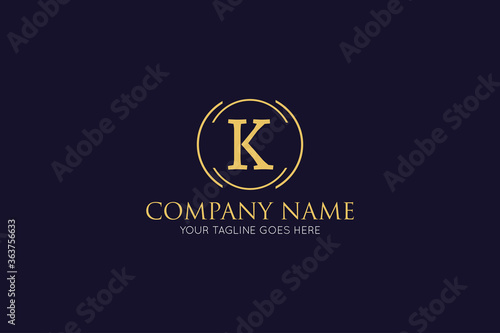 initial letter k luxury logo, icon, symbol vector illustration design template