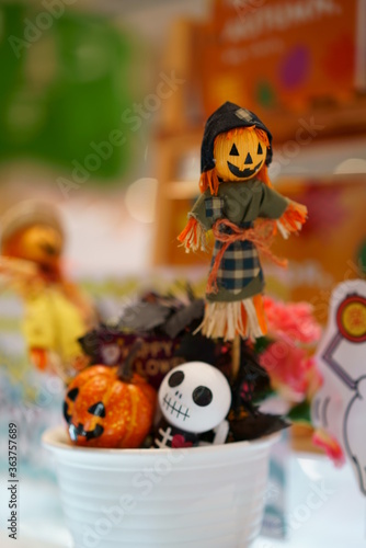Pumpkin and ghost decorated for Halloween event © travelers.high