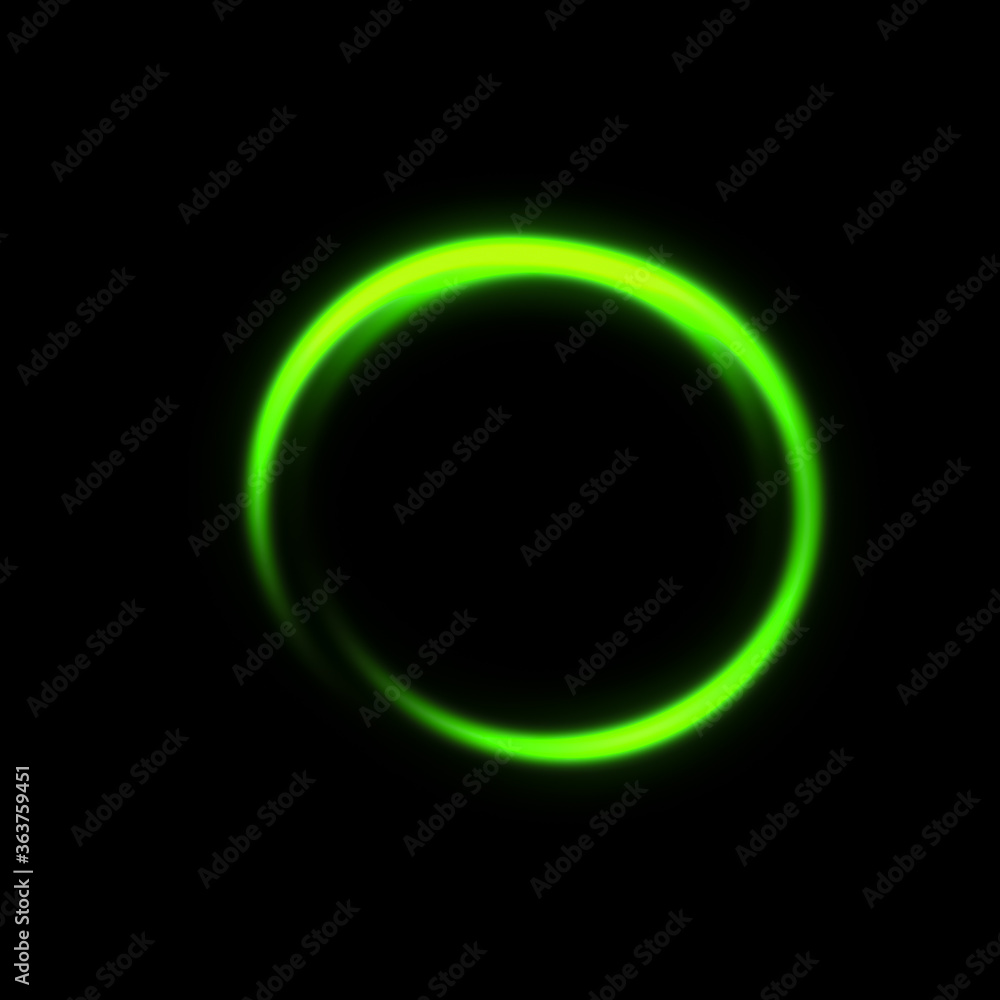 Green blur circle neon lighting effects texture for text or copyspace on isolated background. Abstract light speed at motion exposure. Stock illustration. Green blur circle neon lighting effects texture for text or copyspace on isolated background. Abstract light speed at motion exposure. Stock illustration.