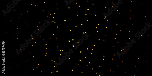 Dark Orange vector background with colorful stars. Shining colorful illustration with small and big stars. Best design for your ad, poster, banner.