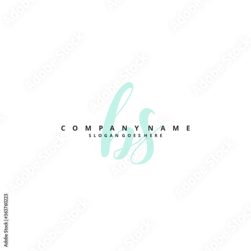 B S BS Initial handwriting and signature logo design with circle. Beautiful design handwritten logo for fashion, team, wedding, luxury logo.
