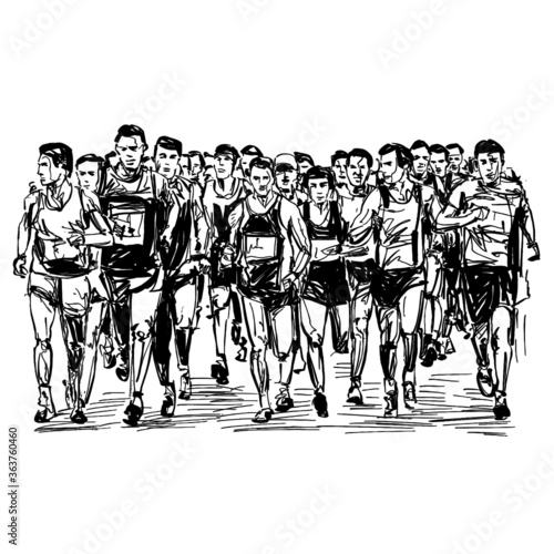 Drawing of the group running competition 