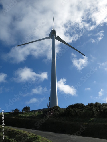 wind turbine on a hill