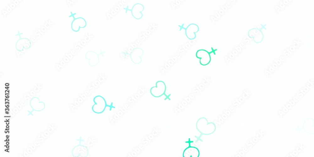 Light Green vector template with businesswoman signs.