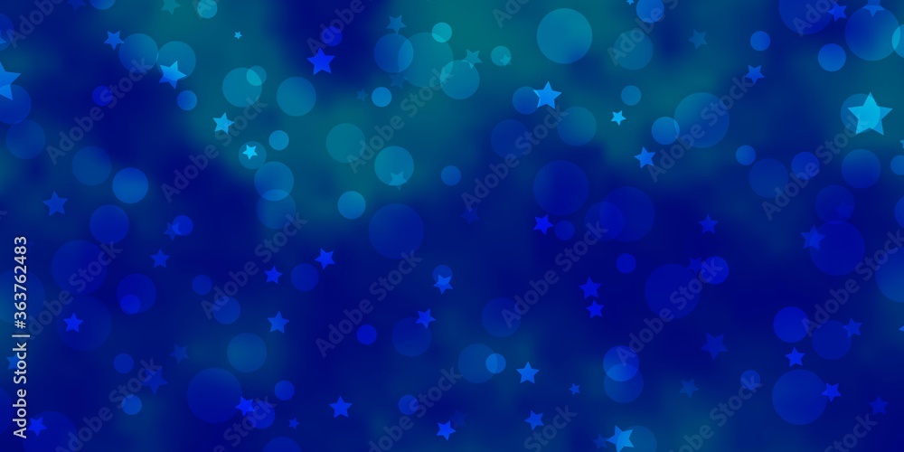 Light BLUE vector template with circles, stars. Abstract illustration with colorful spots, stars. Pattern for design of fabric, wallpapers. Light BLUE vector template with circles, stars. Abstract illustration with colorful spots, stars. Pattern for design of fabric, wallpapers.