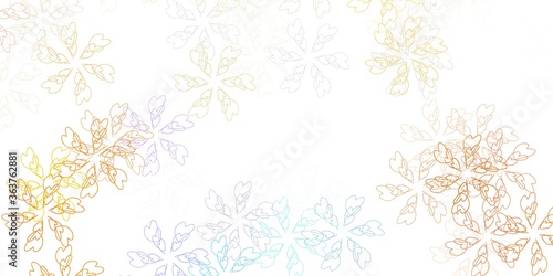Light blue, yellow vector abstract artwork with leaves.
