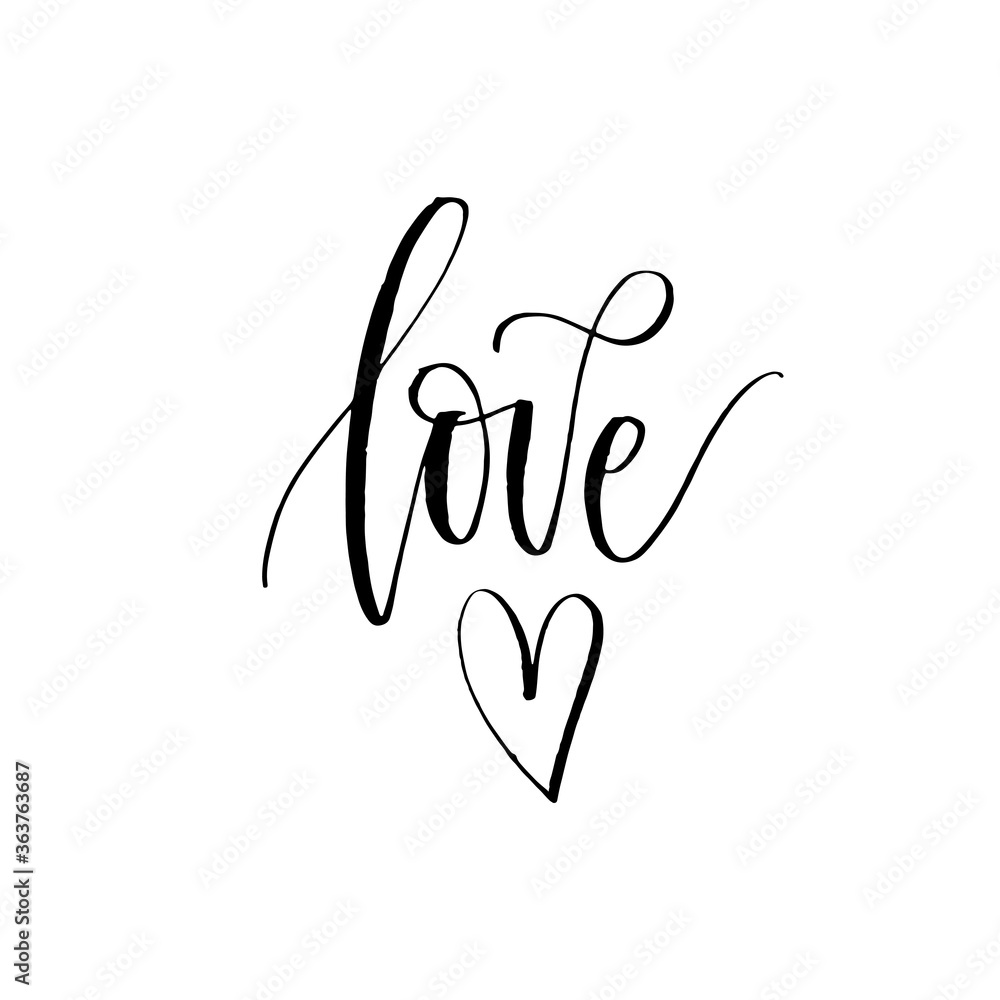Love ink brush vector lettering. Modern slogan handwritten vector calligraphy. Black paint lettering isolated on white background. Postcard, greeting card, t shirt decorative print. Love ink brush vector lettering. Modern slogan handwritten vector calligraphy. Black paint lettering isolated on white background. Postcard, greeting card, t shirt decorative print.