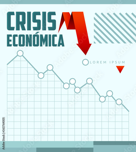 Crisis Economica, Economic Crisis Spanish text vector design.