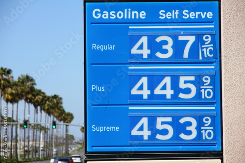 Sky High Gas Price with Palm Trees