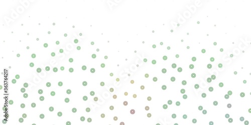 Light green, red vector doodle texture with flowers.