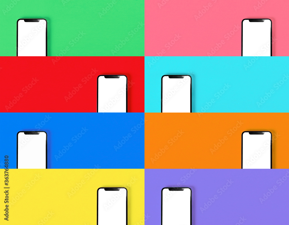 Smartphone blank material and color background. Photo. スマホのブランク素材とカラー背景。写真 Smartphone blank material and color background. Photo. スマホのブランク素材とカラー背景。写真