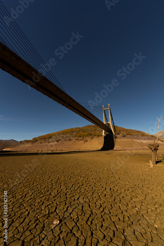 Dry reservoir due to the drought in Spain photo