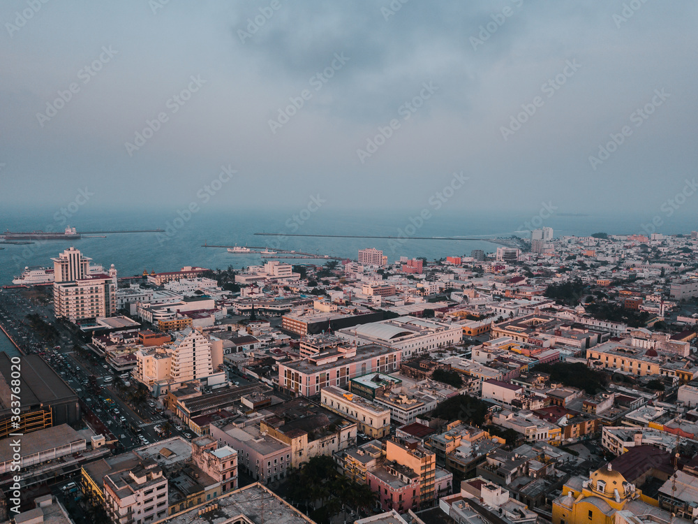 Obraz premium Aerial photography Port City of Veracruz in Mexico