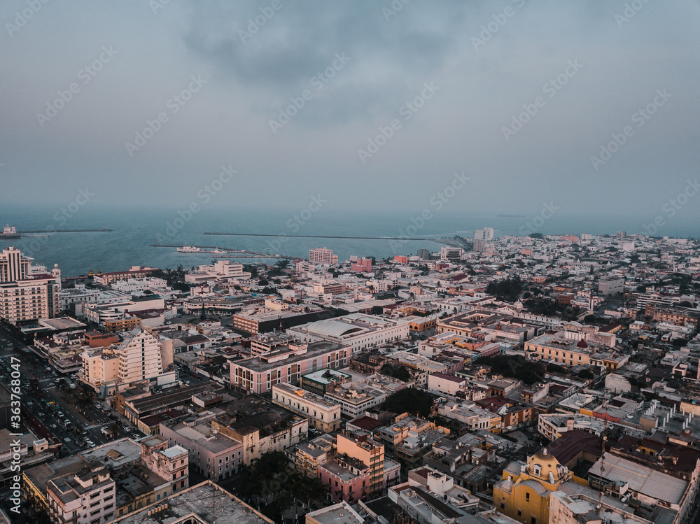 Obraz premium Aerial photography Port City of Veracruz in Mexico