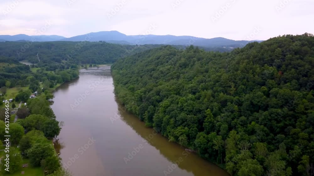 Aerial The New River, Grayson County Virginia near Independence Virginia Aerial The New River, Grayson County Virginia near Independence Virginia