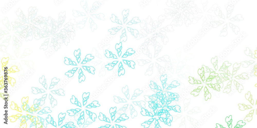 Light blue, green vector abstract texture with leaves. Light blue, green vector abstract texture with leaves.