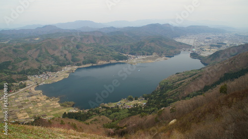 Overlooking the lake from the top of the mountain © travelers.high