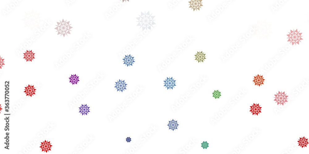 Light blue, yellow vector texture with bright snowflakes. Light blue, yellow vector texture with bright snowflakes.