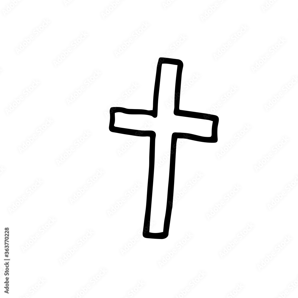doodle illustration Halloween cross