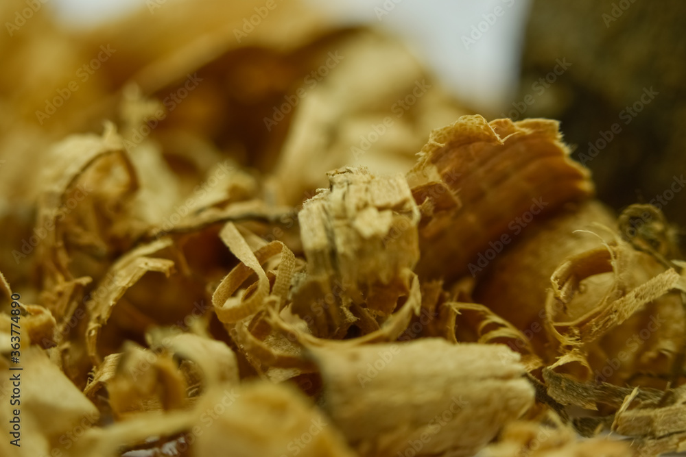 A closeup photograph of wood residuals. A closeup photograph of wood residuals.