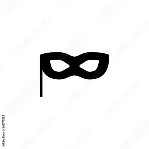 carnival mask vector icon in black flat glyph, filled style isolated on white background