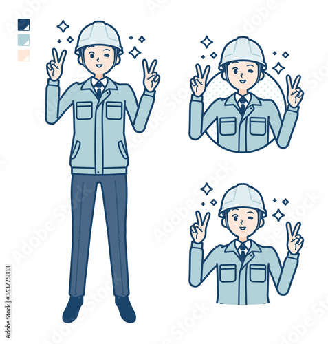 simple work wear man_Peace-sign