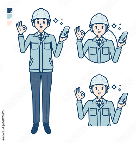 simple work wear man_smartphone-OK