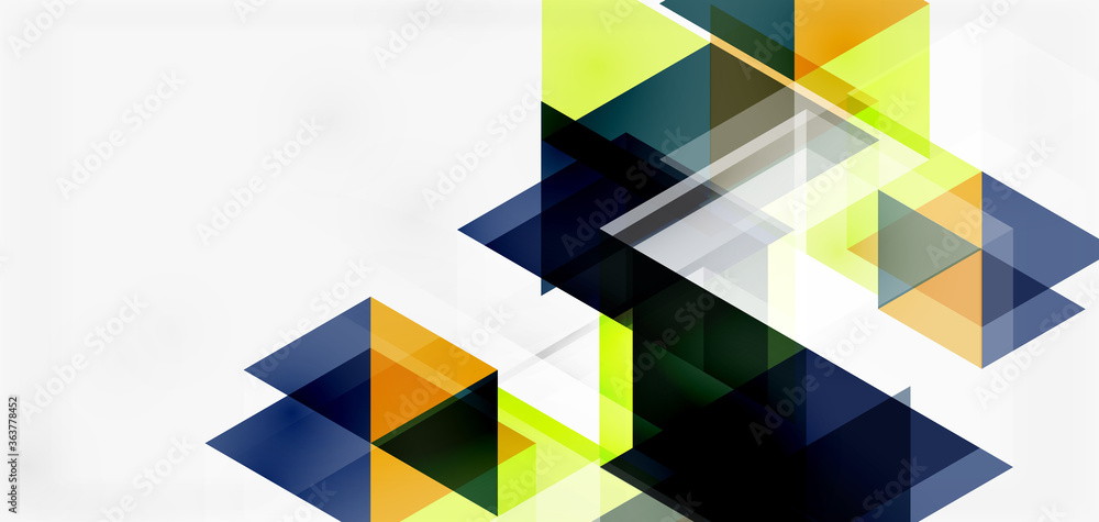 Geometric abstract background, mosaic triangle and hexagon shapes. Trendy abstract layout template for business or technology presentation, internet poster or web brochure cover, wallpaper Geometric abstract background, mosaic triangle and hexagon shapes. Trendy abstract layout template for business or technology presentation, internet poster or web brochure cover, wallpaper
