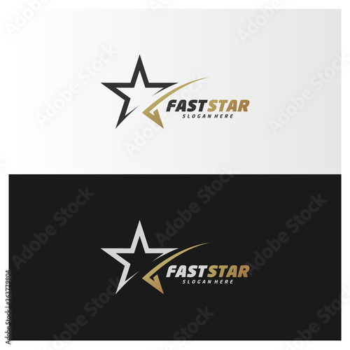 Gold Star logo design template  Elegant Star logo design vector
