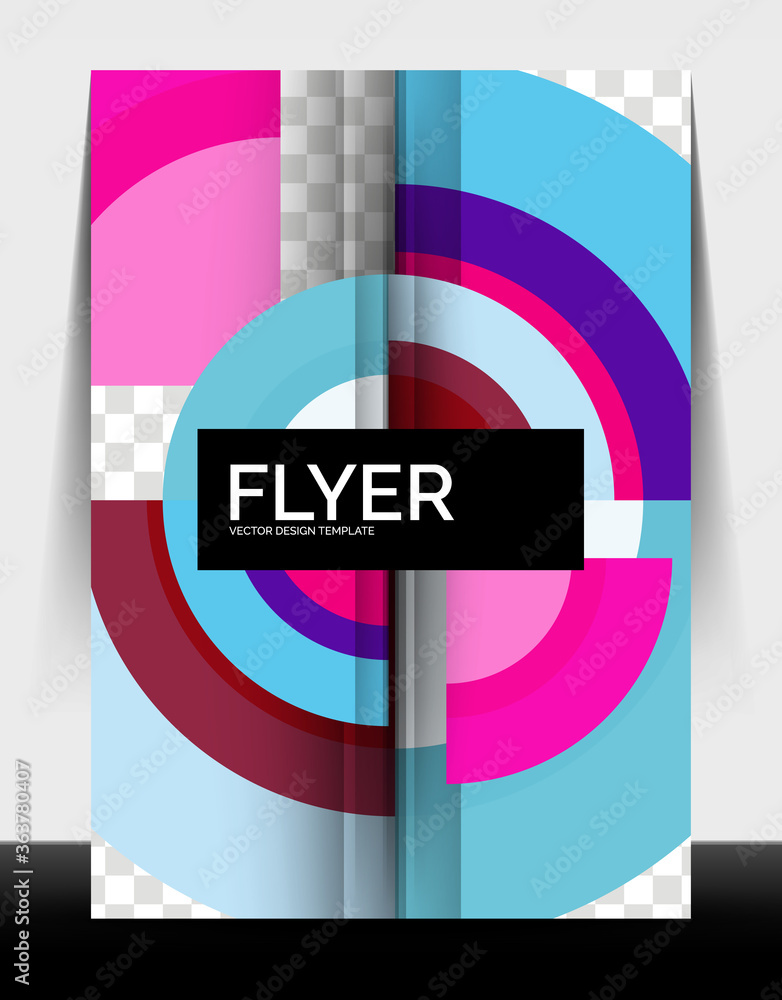 Obraz premium Circle design a4 flyer print template, annual report design