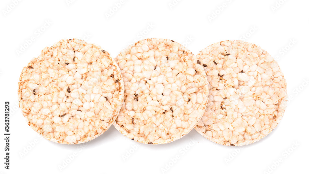Rice crispbreads on white background Rice crispbreads on white background