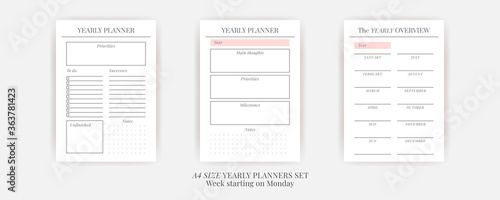 Planner sheet vector. Printable vertical notebook page photo